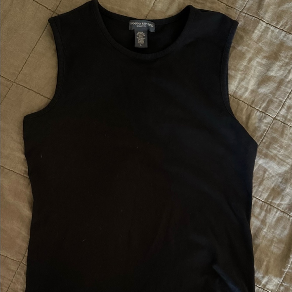 Banana Republic Classic BLACK Tank Top “L” Stretch